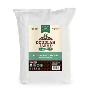 Organic Buckwheat Flour 25lb From Doudlah Farms - Farmed From Regenerative Soil | Gluten Free, Vegan, Non-GMO, Grown In USA | Fo