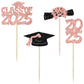 Ephlyn Graduation Cupcake Toppers - 36Pcs Rose Gold Class of 2025 Decor for Graduation Theme Party