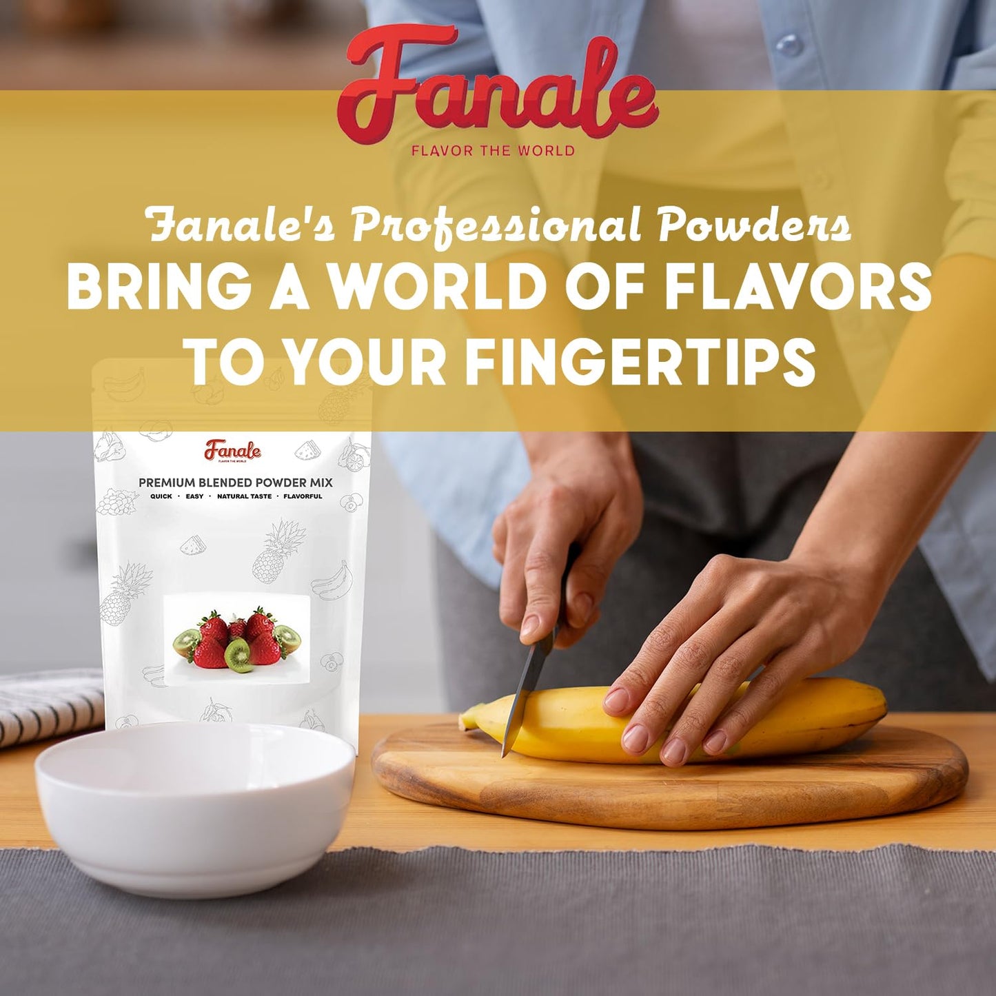 Fanale Premium Banana Bubble Tea Flavoring Powder | Perfect For Baking, Smoothies, Desserts And Drinks | Instant Flavoring Powde