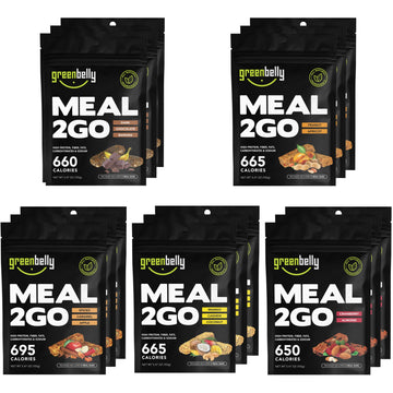 Greenbelly Backpacking Meals  All Natural Hiking Meal Bars  650 Calories & High Protein  Variety, 15 Count
