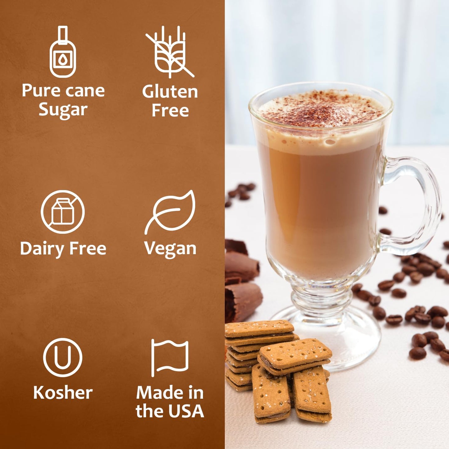 Syruvia Cookie Butter Coffee Syrup - 25.4 Fl Oz Premium Coffee Flavoring Syrup - Kosher Coffee Syrups, Gluten Free, No Coloring,