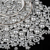 Twisweet Silver Pearl Rods Star Sprinkles, Edible Sugar Sprinkles for Cake Decorating, Mix Size Candy Pearls for Baking Cake Top
