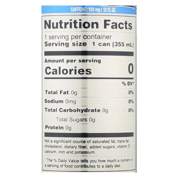 Zevia Energy Drink Kola Flavor, 12 Fl Oz, Pack of 12, Clear