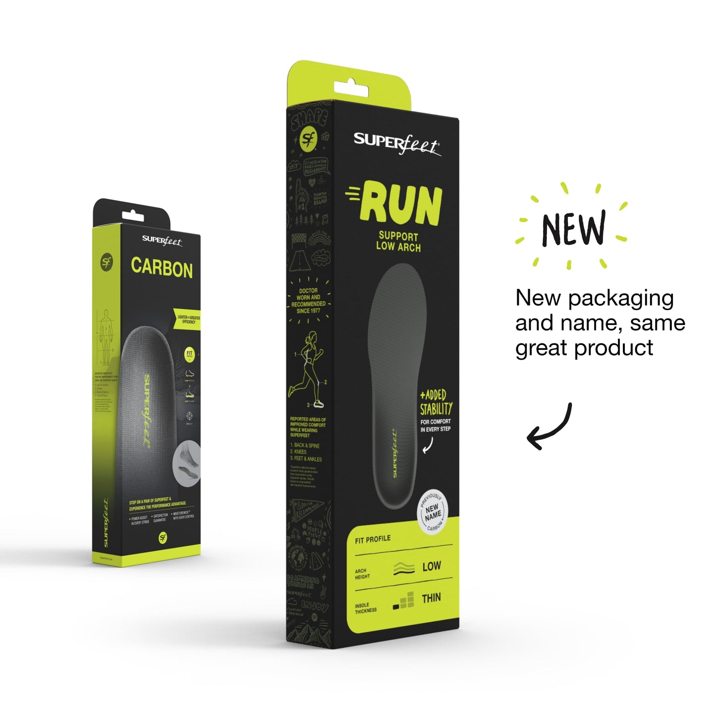 Superfeet Carbon - Carbon Fibre  Foam Insoles For Tight Athletic Shoes - 115-13 Men 125-14 Women