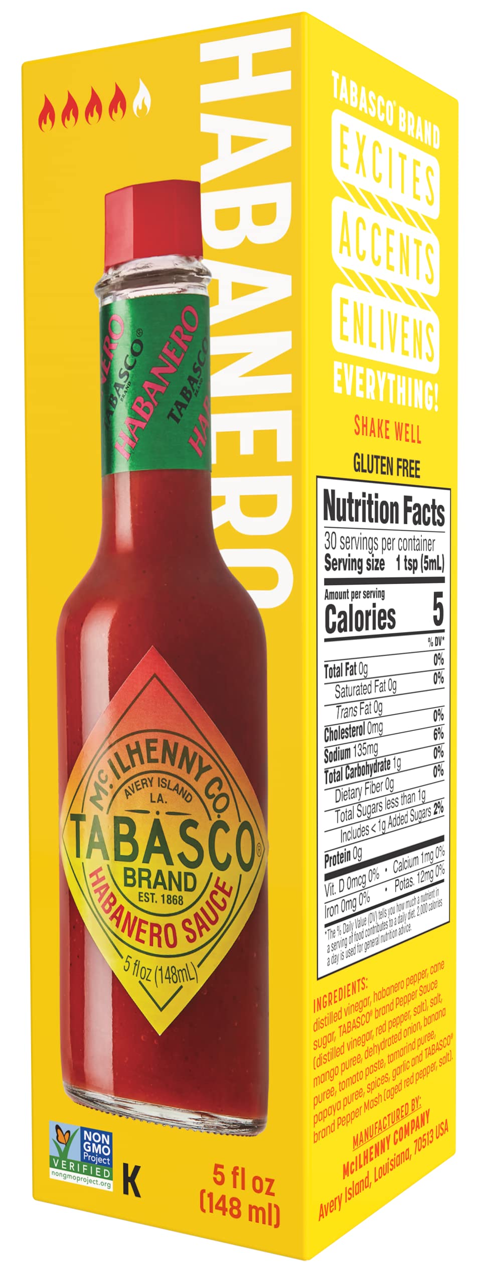 Tabasco Brand Habanero Pepper Sauce, 5 Oz (Pack Of 12)
