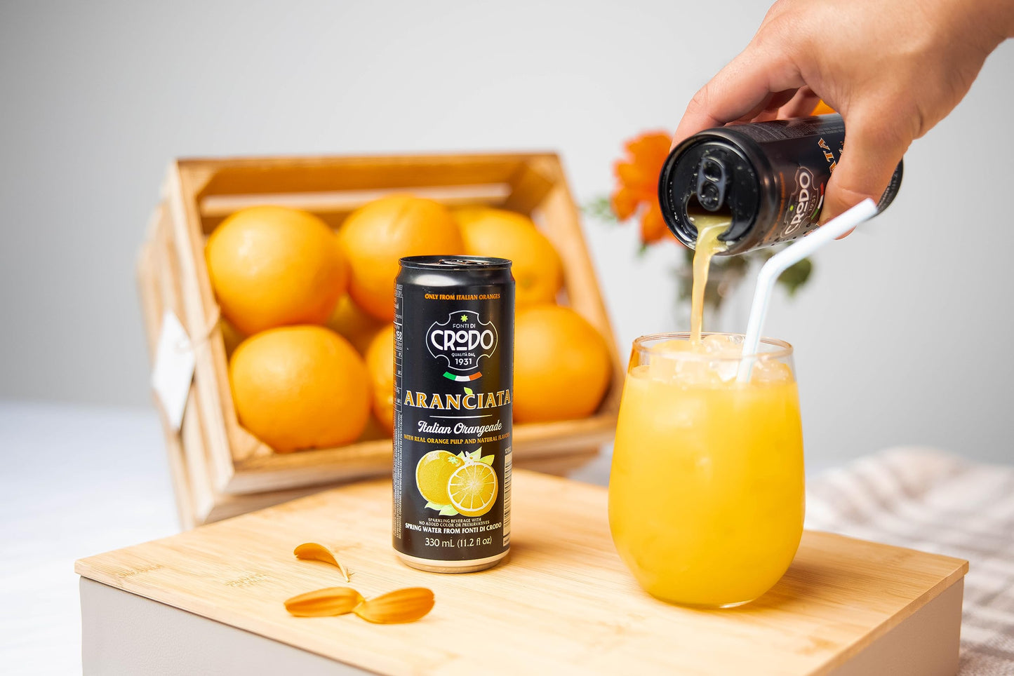 Fonti Di Crodo Aranciata, Italian Sparkling Orangeade, 11.2 Oz. Cans (Pack of 24)