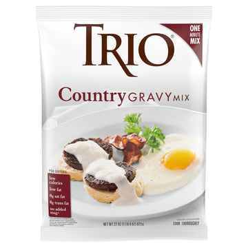 Trio Country Gravy Mix, Sausage, Holiday Roasts, Dehydrated, Just Add Water, 22 Oz Bag
