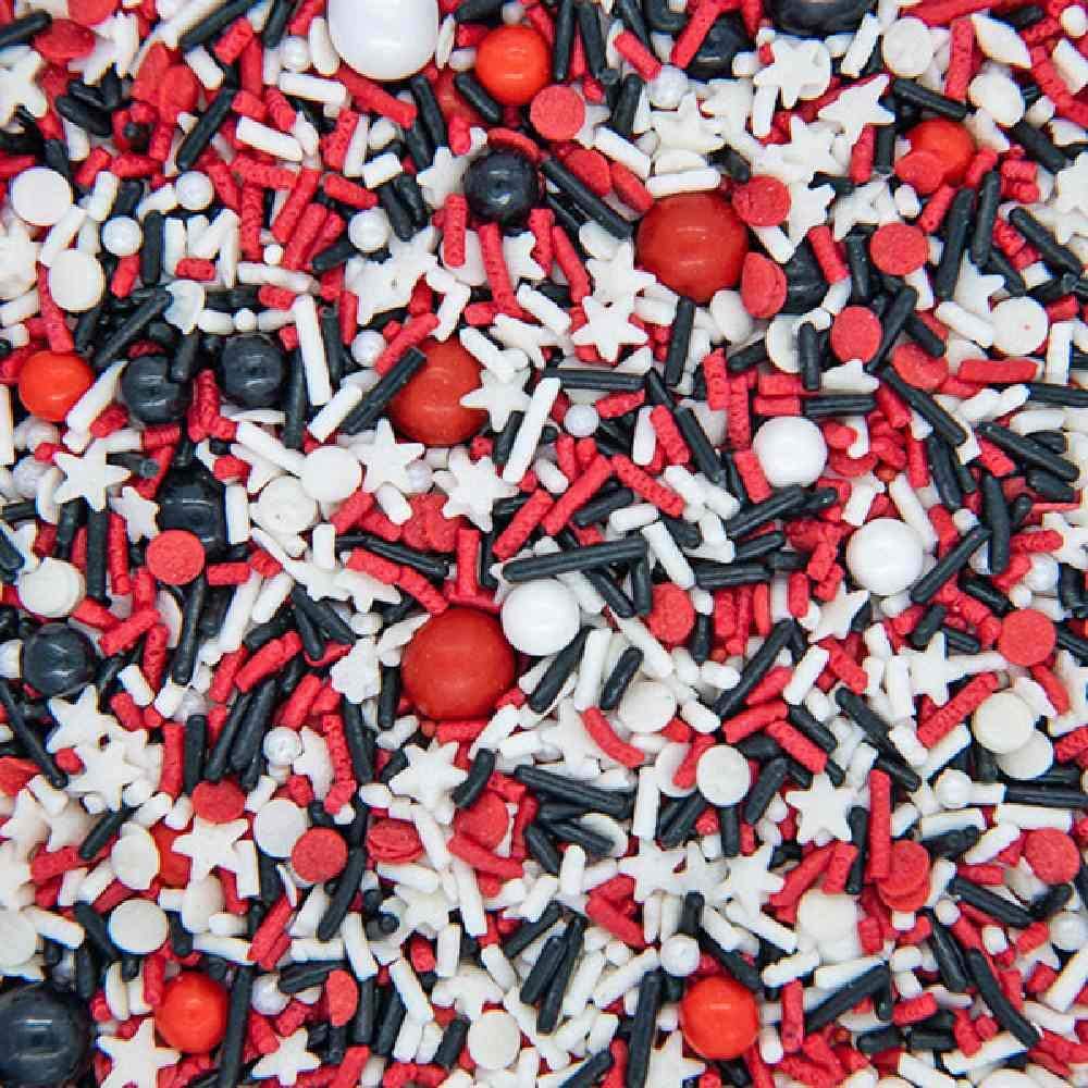 Sweets &   Boutique Red White Black Sprinkles for Cake Decorating 4 Ounce Pirate Party