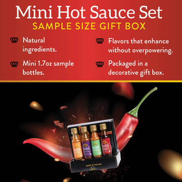 Tabanero Mini Hot Sauce Gift Set, 4-Pack, All Natural, Gluten Free, Vegan, 1.7 oz Bottles