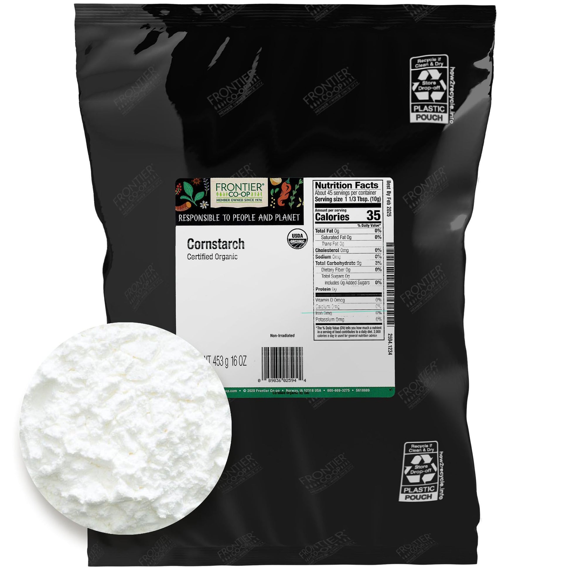Frontier Herb Organic Cornstarch, 1 lb