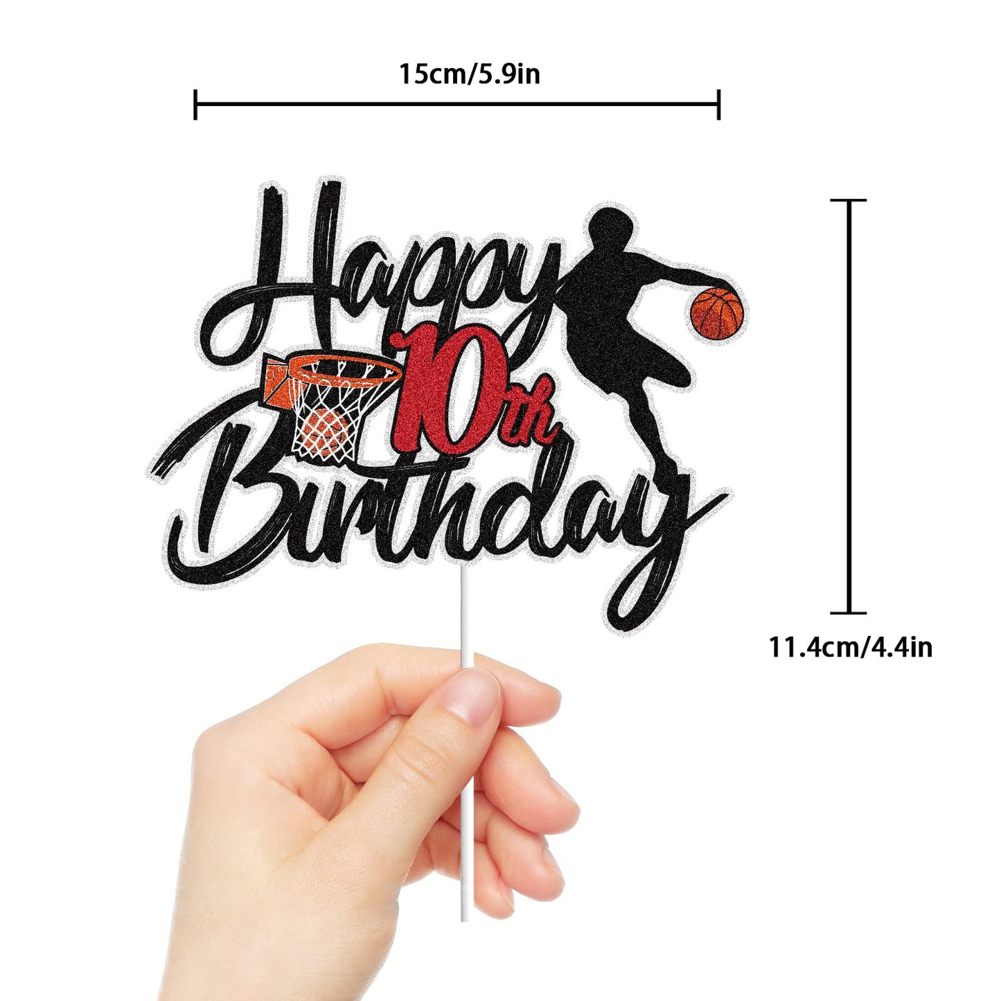Basketball Happy 10Th Birthday Cake Topper 10 Ten Years Old Basketball Player Scene Cake Decoration Sport Theme Tenth Birthday P