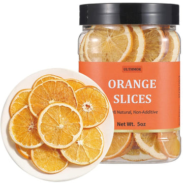 ULTHMOK Premium Dried Orange Slices, 100% Natural, No Additives, 5 Oz (142g)