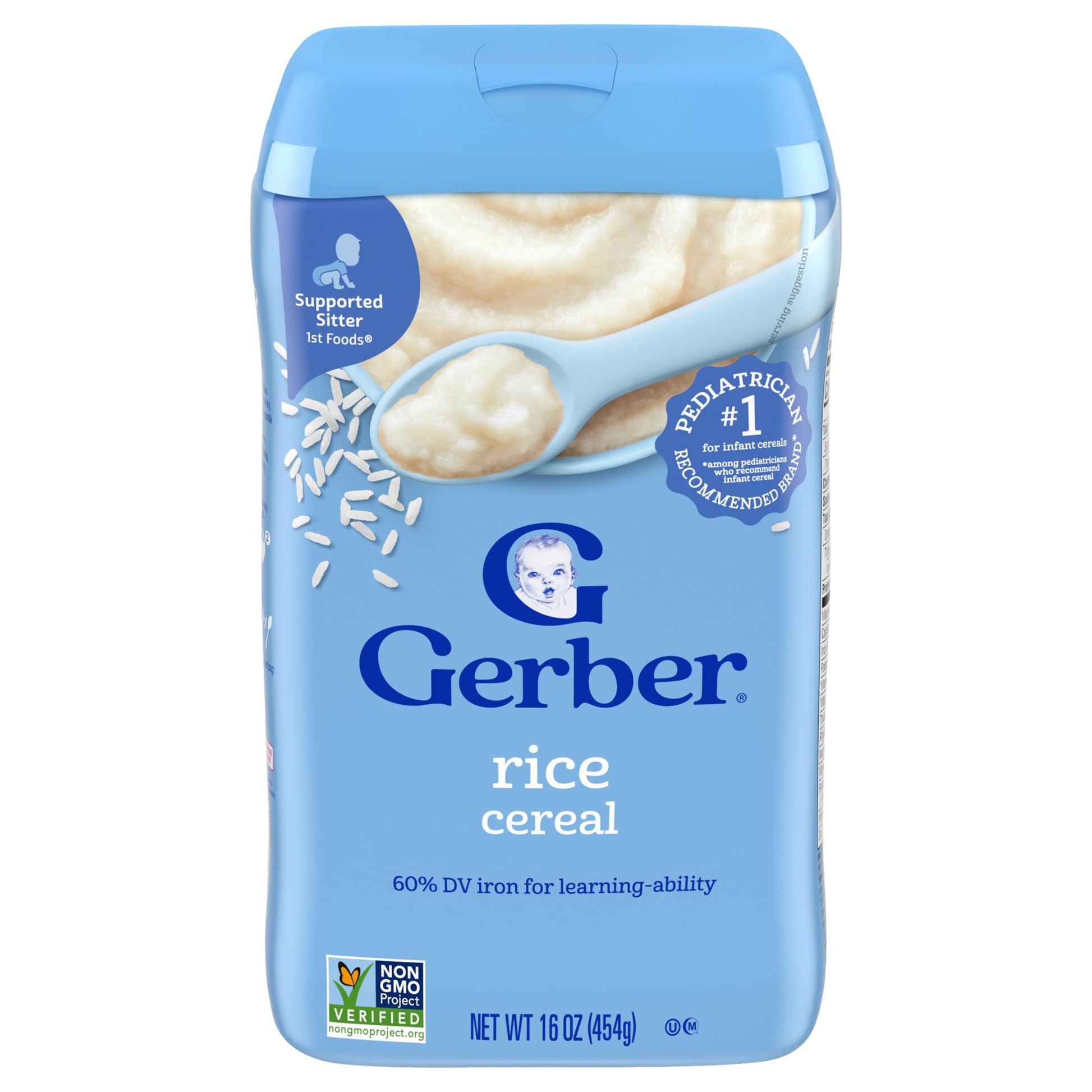Gerber Baby Cereal 1St Foods, Rice, 16 Ounce (Pack Of 6)