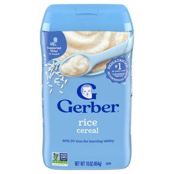 Gerber Baby Cereal 1St Foods, Rice, 16 Ounce (Pack Of 6)