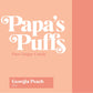 Papa'S Puffs Georgia Peach Flavored Pure Sugar Candy - Individually Wrapped In Resealable Tub - Fat-Free, Gluten-Free, Cholester