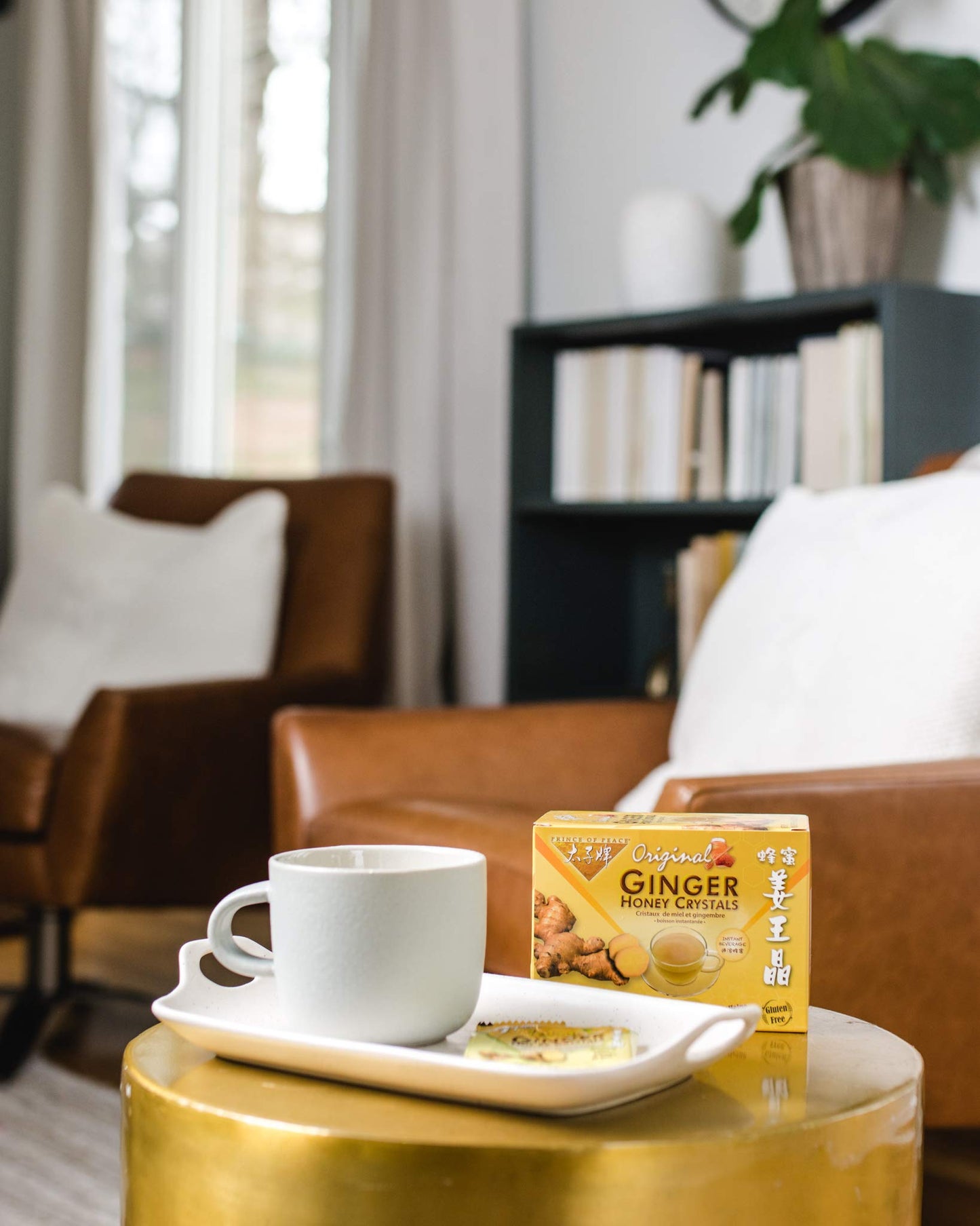 Prince Of Peace Instant Ginger Honey Crystals, 10 Sachets - Hot or Cold Beverage, Original Flavor