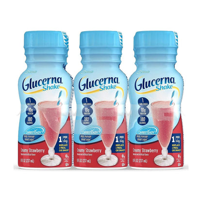 Glucerna Nutritional Shake, Diabetic Drink to Support Blood Sugar Management, 10g Protein, 180 Calories, Creamy Strawberry, 8-fl