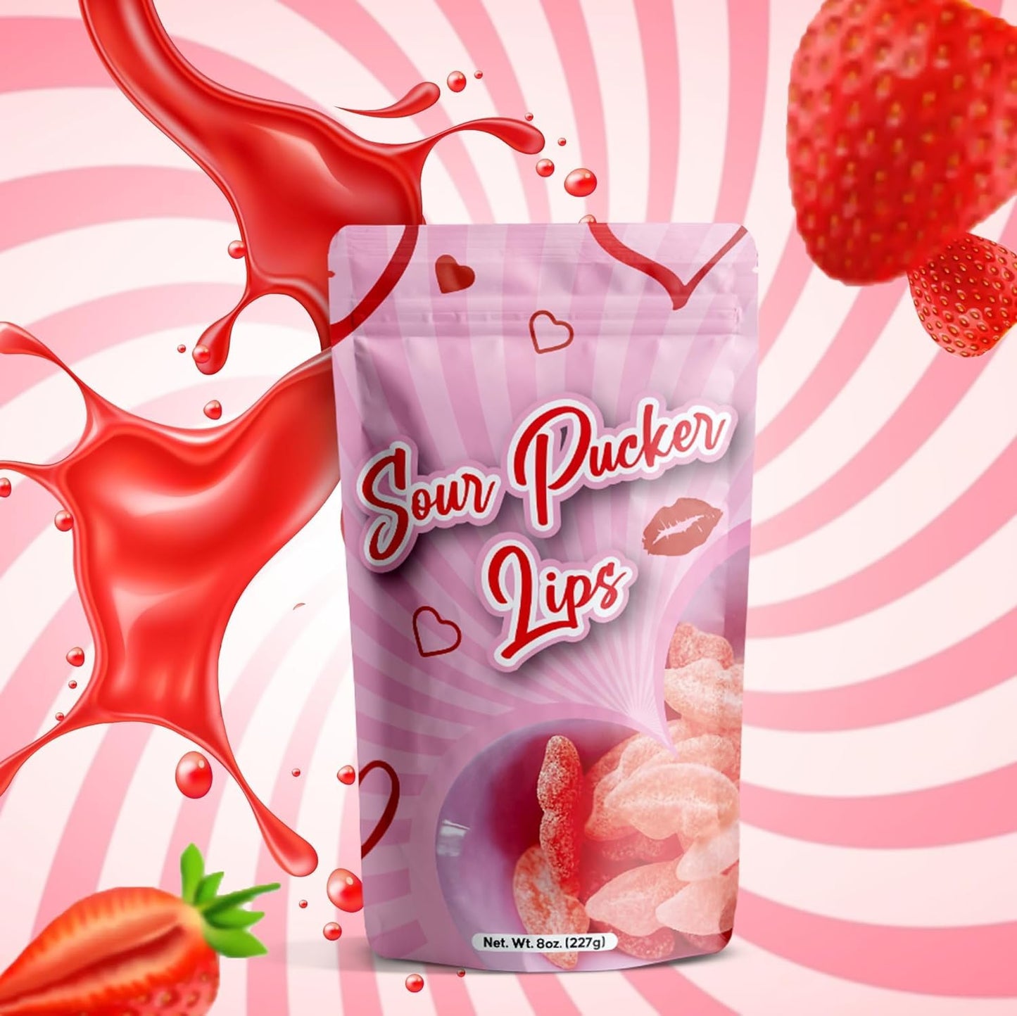 Ny Spice Shop Sour Pucker Candy - Lickey Lips Strawberry Candy - Sour Candy Variety Pack - Bulk Candy - Congratulations Candy -