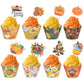 48 Pcs Thanksgiving Cupcake Toppers And Wrappers, Turkey Maple Leaf Pumpkin Cupcake Picks Decorations, For Thanksgiving Give Tha