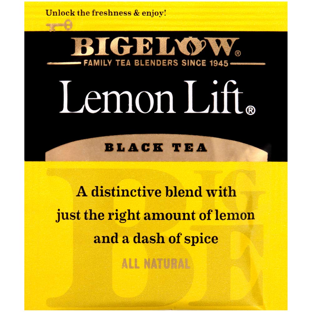 Bigelow Lemon Lift Black Tea Bags 28-Count Box (Pack Of 3) Lemon Flavored Black Tea Naturally & Artificially Flavored