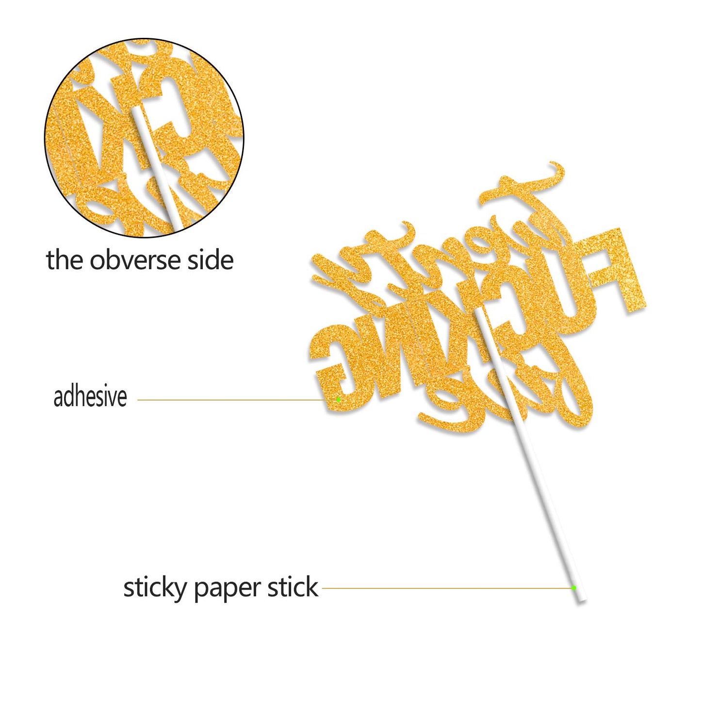Twenty Five Gold Glitter Cake Toppers 25 Years Old 25Th Birthday Anniversary Party Decorations Supplies