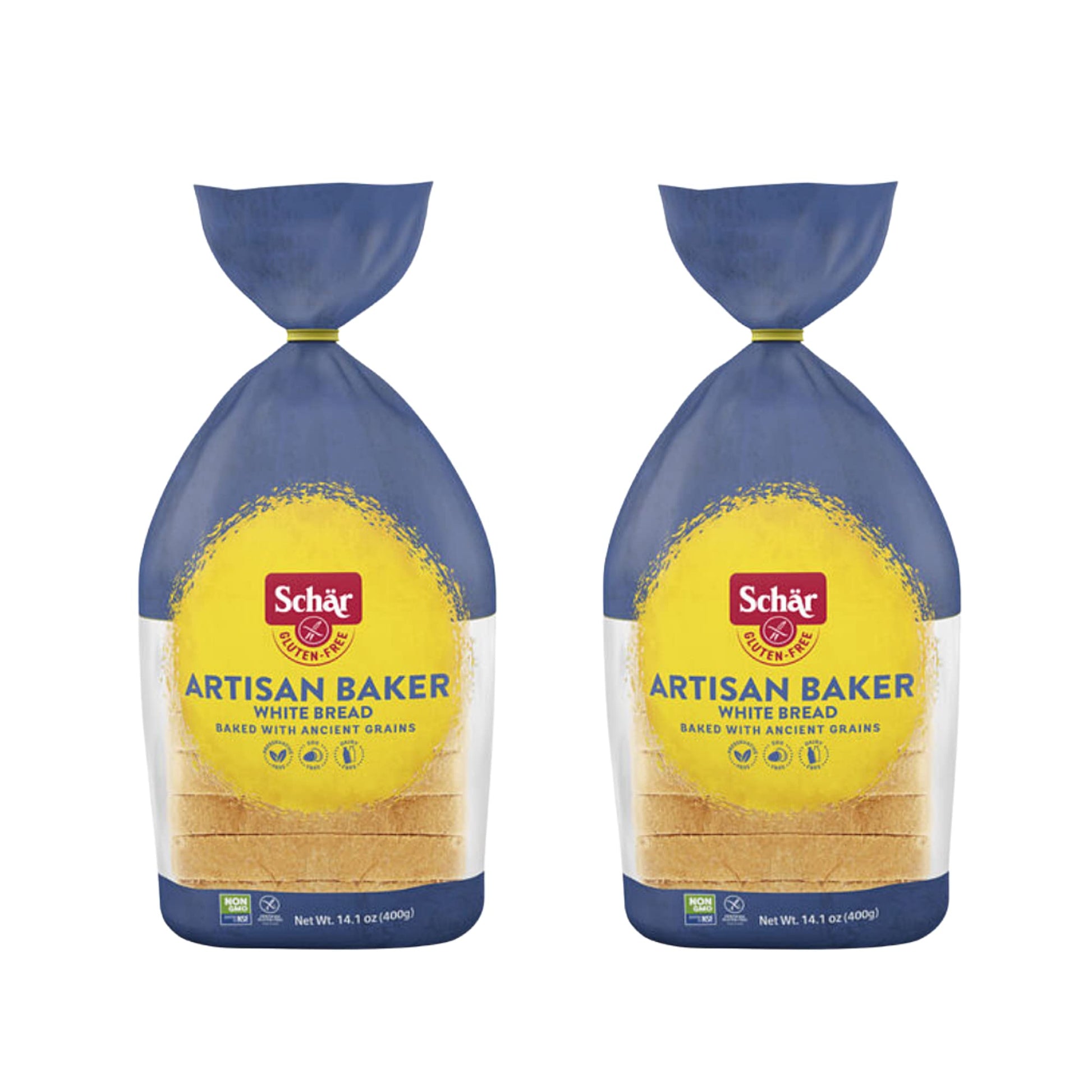Schar - Artisan Baker White Bread - Certified Gluten Free - No Gmo'S, Dairy Or Wheat - (14.01 Oz) 2 Pack