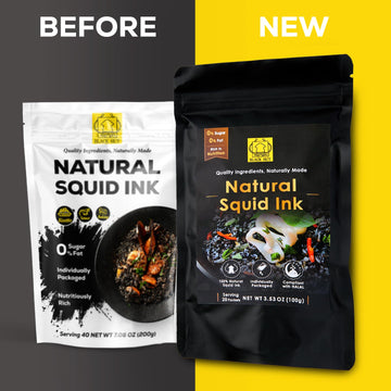 (5G X 40 Pack) Black Hut Squid Ink, Food Coloring Tinta Calamari For Rice Noodles Pasta Spaghetti Risotto, Cuttlefish Ink For Ba