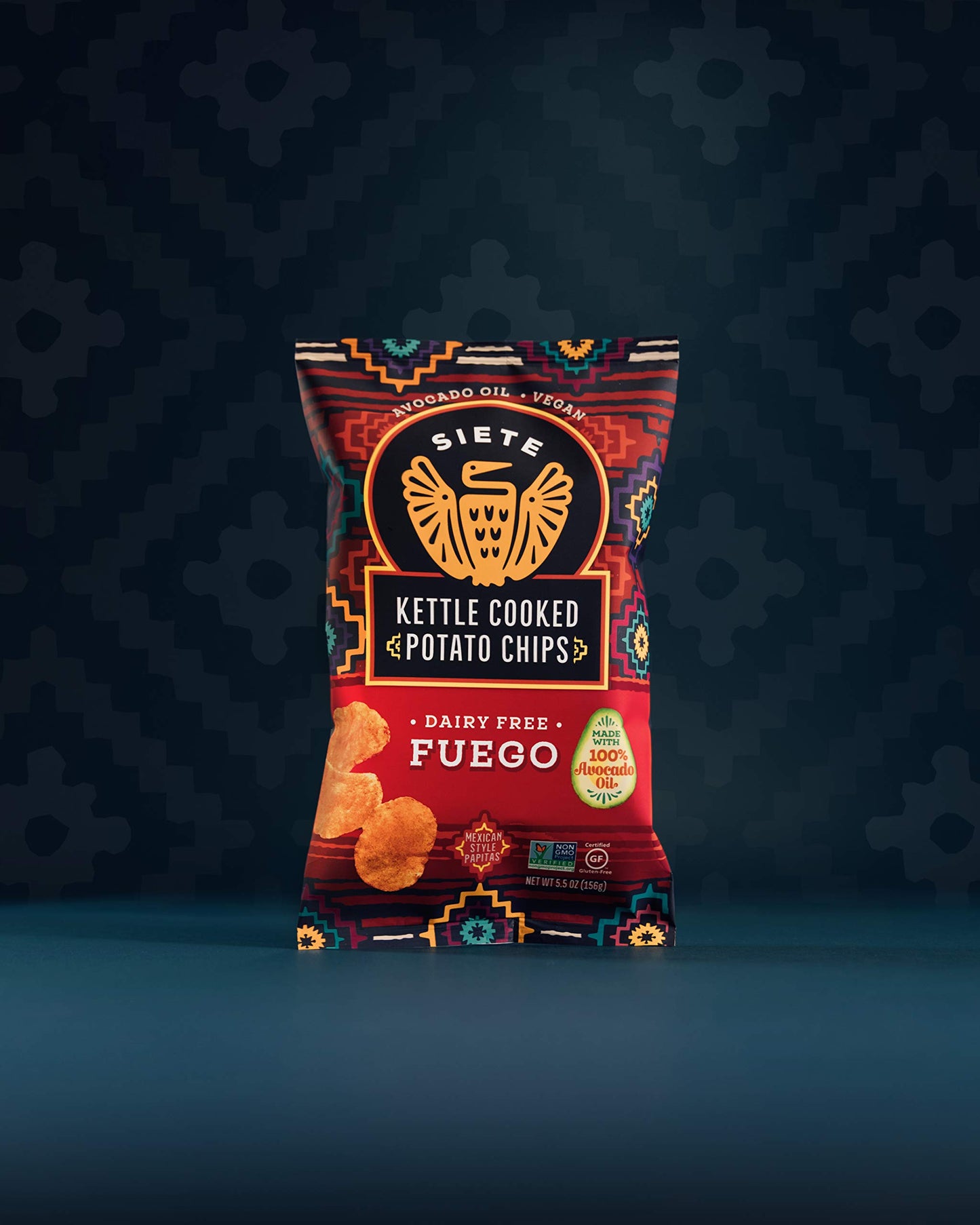 Siete Grain Free Potato Chips | Kettle Cooked | Gluten Free Chips | Vegan Snacks | Non GMO | Fuego, 5.5 Ounce (Pack of 6)