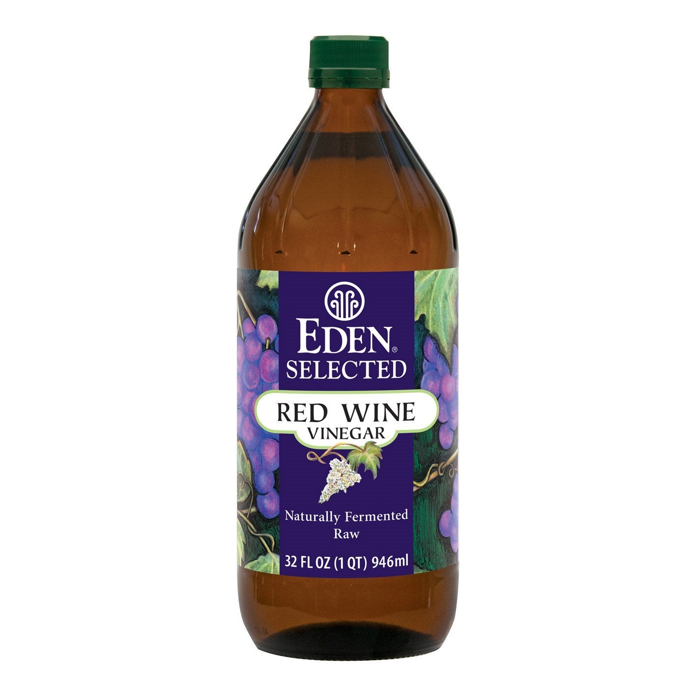 Eden Organic Red Wine Vinegar, Raw, 32 Fl Oz, Amber Glass