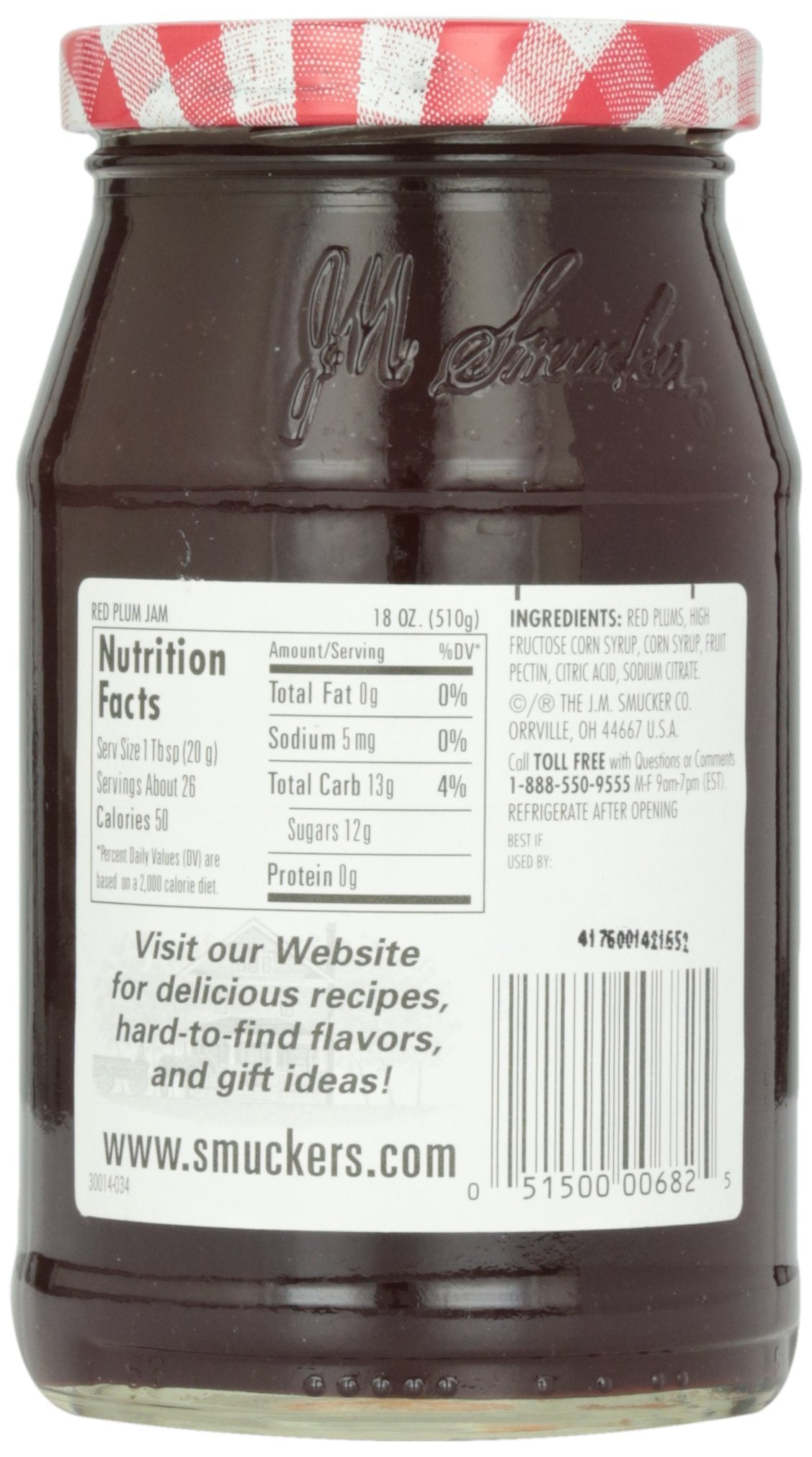 Smucker's Red Plum Jam, 18 oz