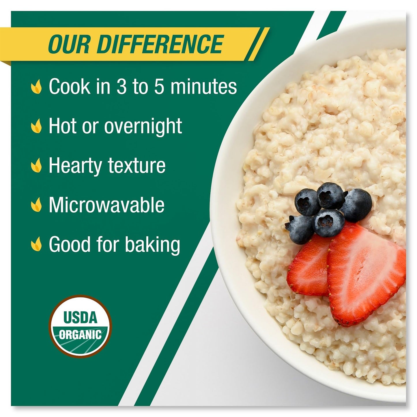 Coach'S Oats Organic Whole Grain Oatmeal 3 Lbs | Cracked N Toasted Oats | Quick-Cooking, Steel Cut Texture | Heart-Healthy, Deli