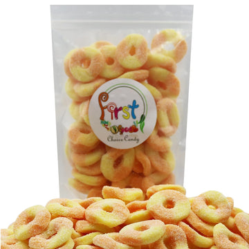 Firstchoicecandy Gummy Rings (Sour Mini Peach, 2.5 Pound (Pack Of 1))
