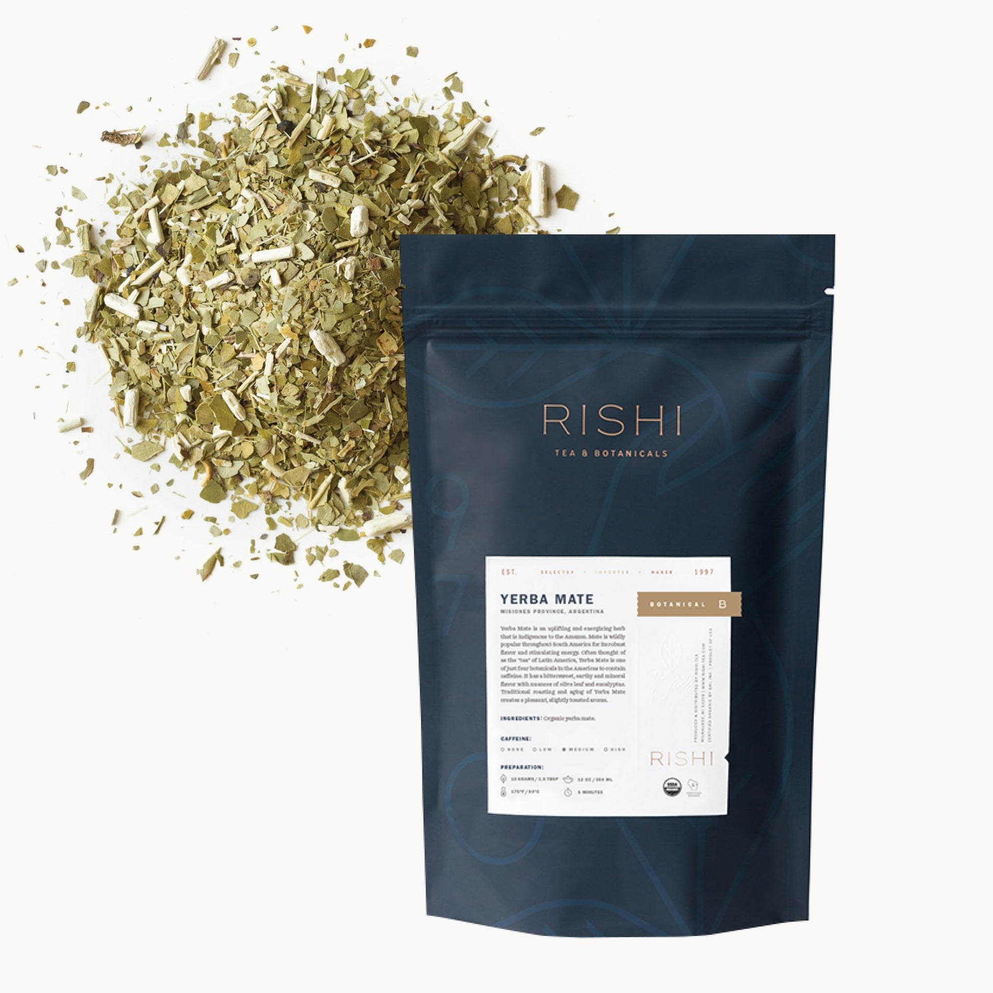 Rishi Tea Yerba Mate Loose Leaf Tea - Organic, Unsweetened, 16 Ounces