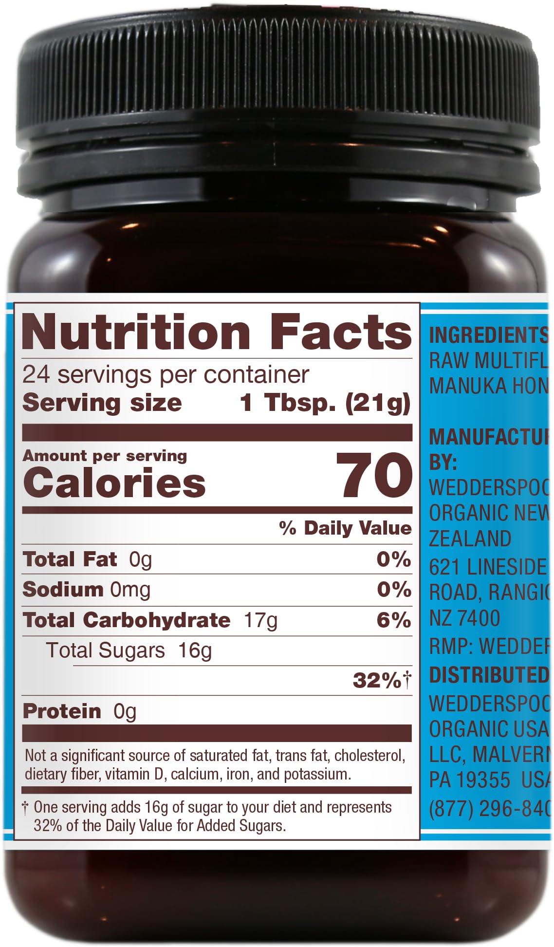 Wedderspoon Raw Premium Manuka Honey, Kfactor 12, 17.6 Oz, Unpasteurized, Genuine New Zealand Honey, Non-Gmo Superfood, Traceabl