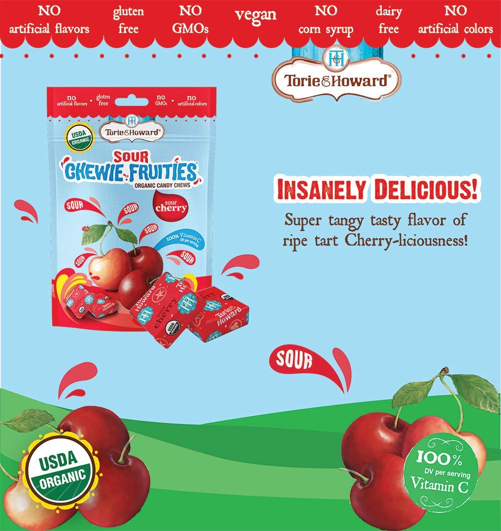 Torie And Howard Chewie Fruities, Sour Cherry, 4 Ounce