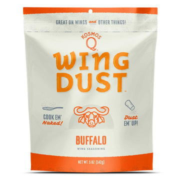 Kosmos Q Bbq Buffalo Wing Dust - 5 Oz Bag For Wings, Popcorn & More - Dry Bbq Wings Rub With Signature Buffalo Heat & Smoky Bbq