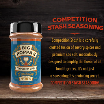 Big Poppa Smokers Competition Stash Seasoning, Gluten Free Spice Mix, 12 Oz