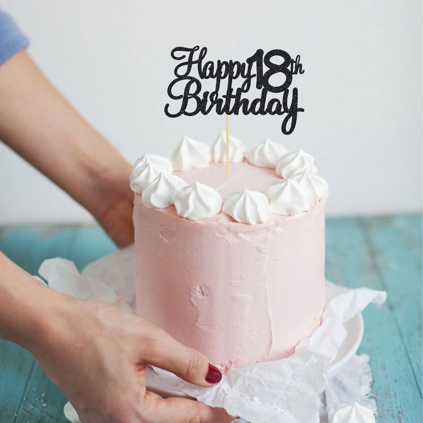 Gyufise Happy 18Th Birthday Cake Topper 18 Birthday Cake Decoration Happy 18 Cupcake Topper For Cheers To 18 Fabulous Birthday P