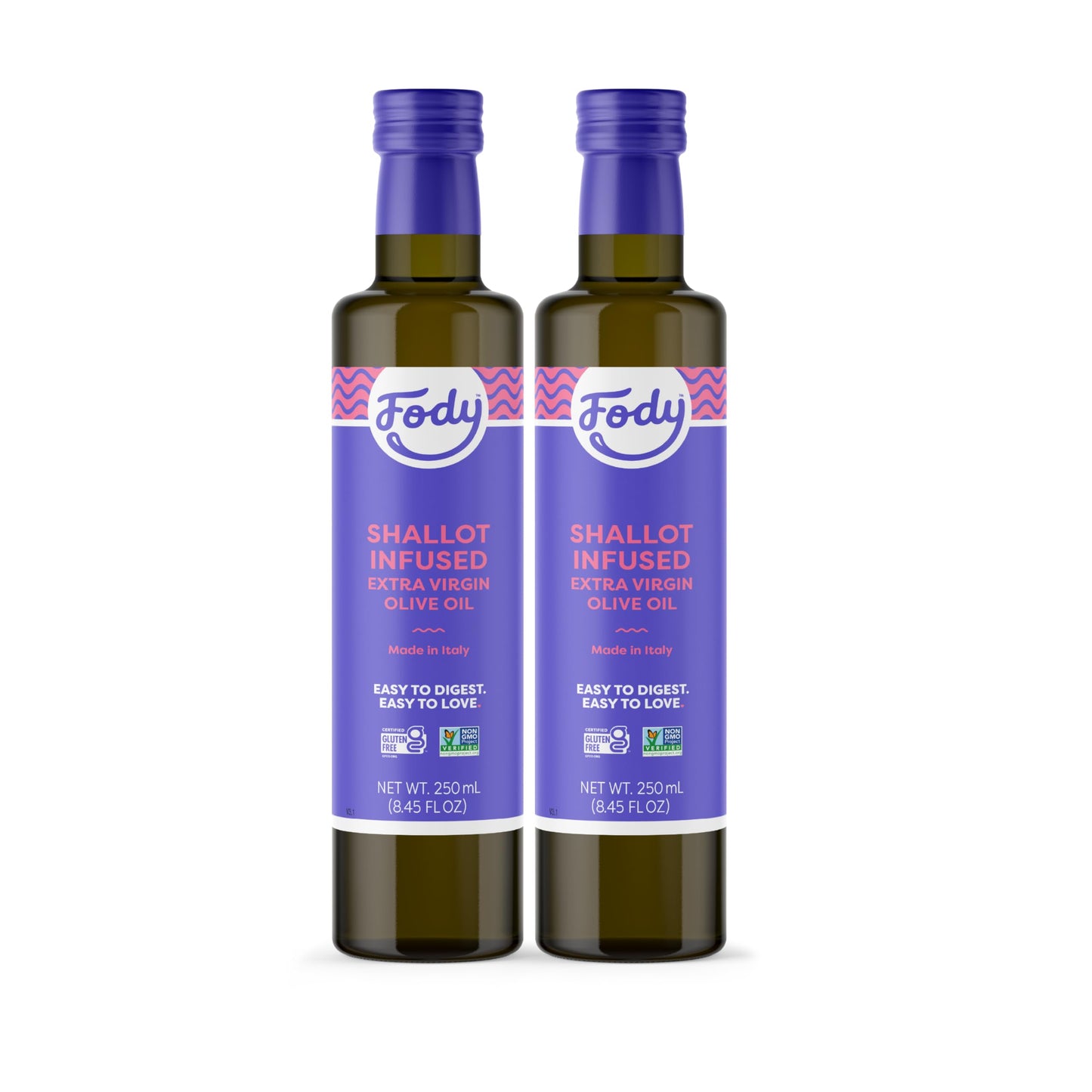 Fody Shallot Infused Extra Virgin Olive Oil, Low FODMAP, Vegan, 8.45 Fl Oz (Pack of 2)
