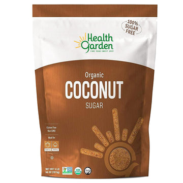 Health Garden Organic Coconut Palm Sugar - Non GMO - Gluten Free -Sweetener Substitute - Kosher - All Natural (4 lbs)