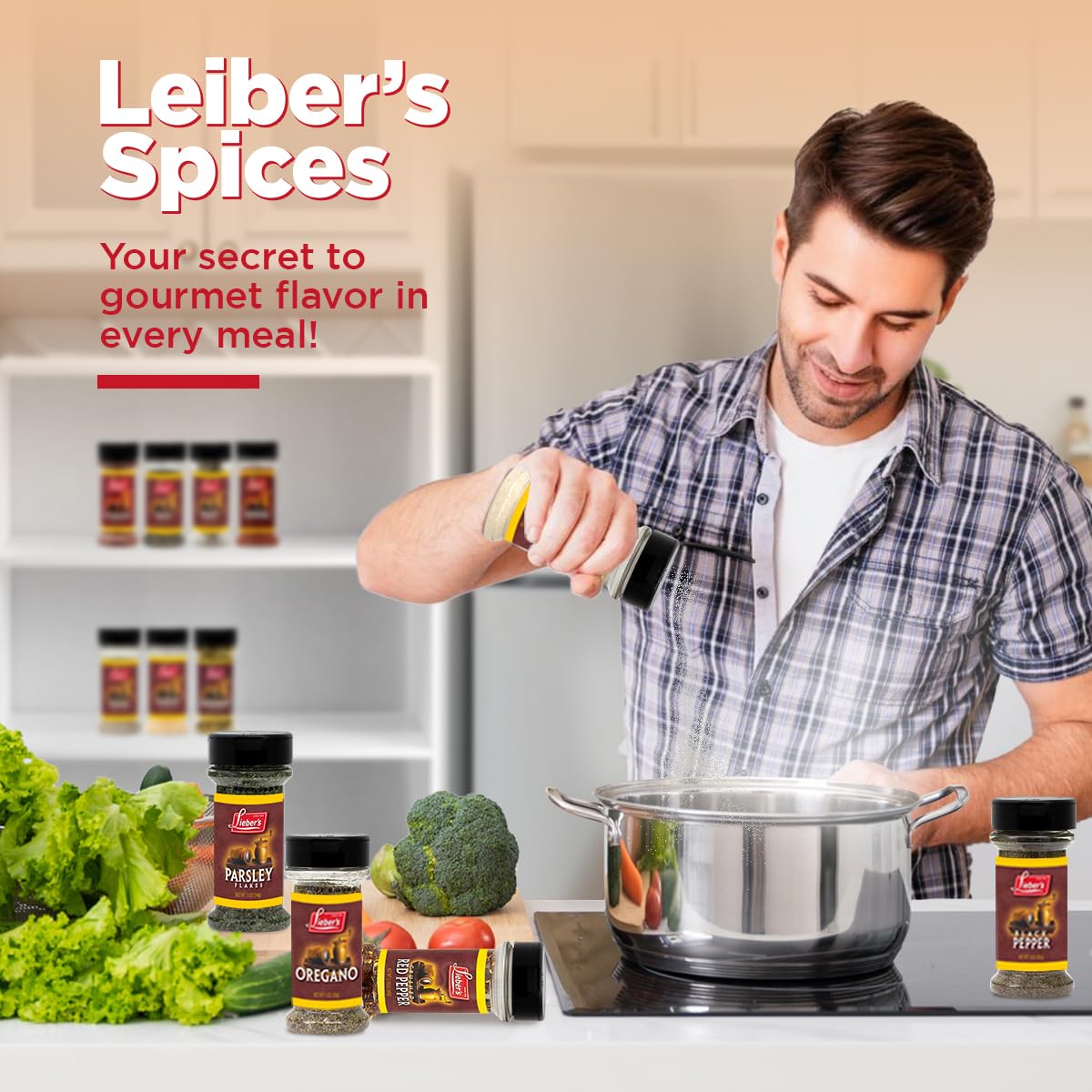 Liebers Spice Set, 12 Piece Seasoning & Herb Gift Set, Onion & Garlic Powder, 1.81 Ounce Pack, Made in USA