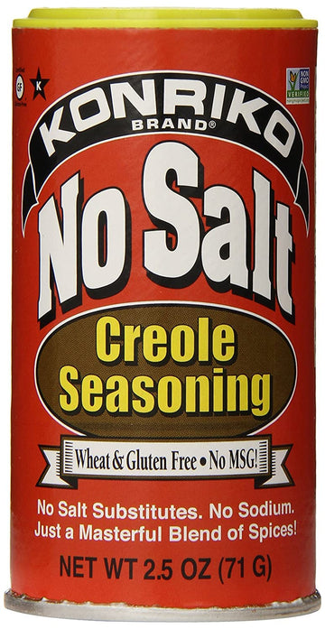 Konriko - No Salt Creole Seasoning 2.5 Oz - Wheat Free - Gluten Free - No Msg