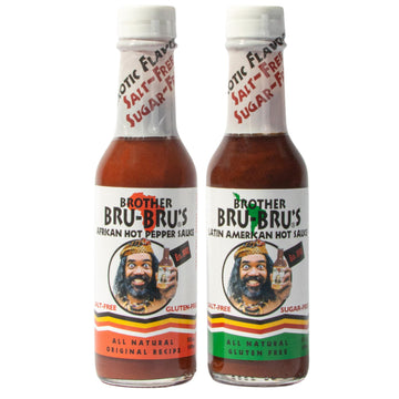 BROTHER BRU-BRUS Hot Sauce Combo – No Sodium, Salt Free, Sugar Free, Vegan – 5 oz (Pack of 2)