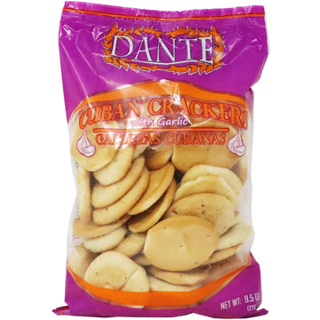 Dante Crackers Cuban With Garlic Galletas Cubanas 8 oz (226 gr)