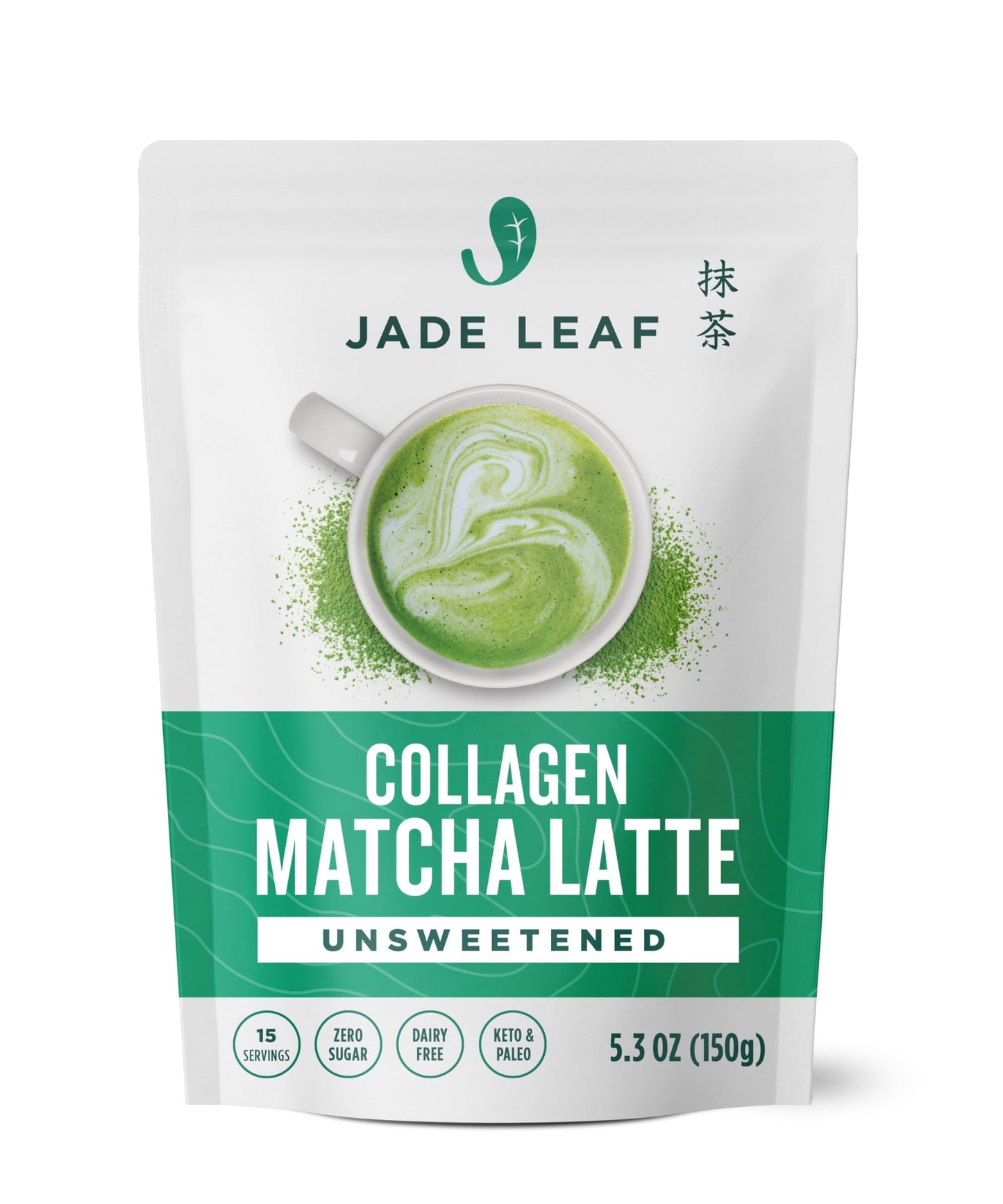 Jade Leaf Matcha Collagen Matcha Latte Powder, Unsweetened, 5.3 Ounce, Premium Barista Crafted, Authentically Japanese