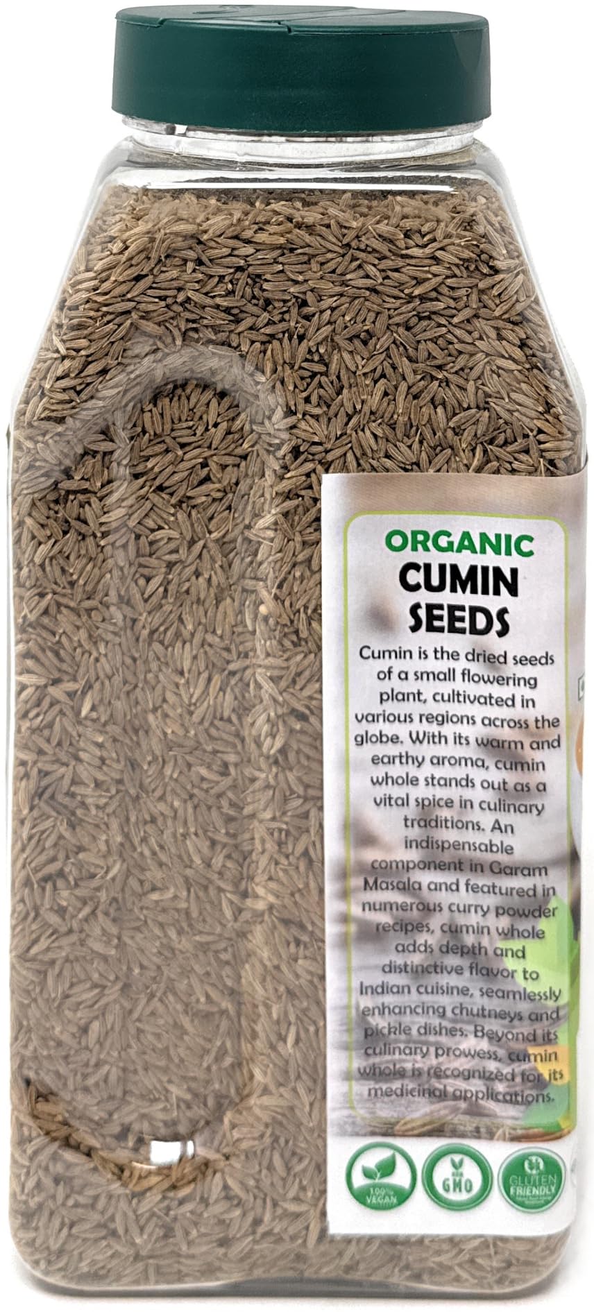 Rani Organic Cumin Seeds Whole (Jeera Sabut) 16Oz (1Lb) 454G Pet Jar ~ All Natural | Vegan | Gluten Friendly | Non-Gmo | Indian