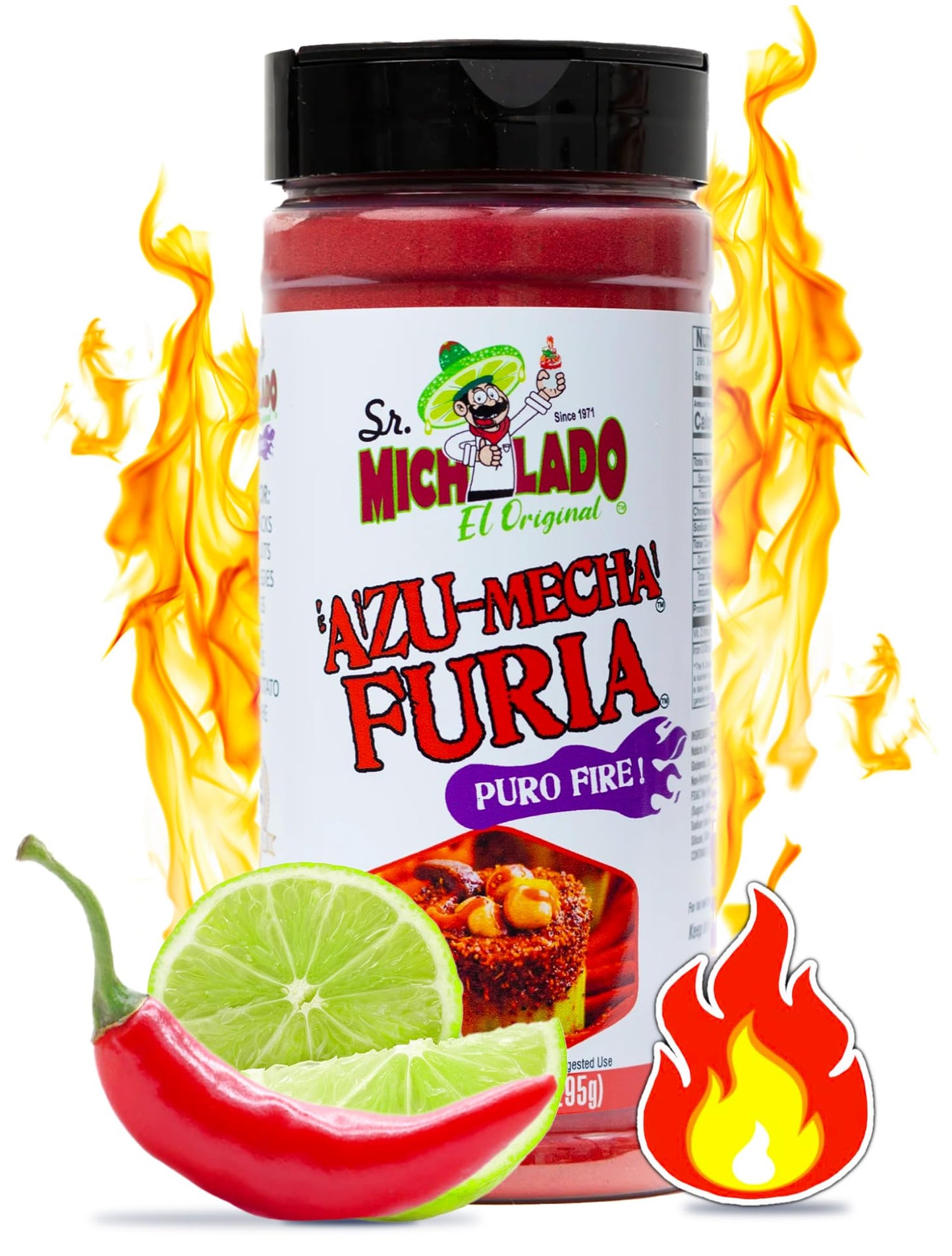 Fuego Powder Dust, Sr. Michelado Hot Chilli Lime 285g. Perfect For Potato Chips, Wing Seasoning, Popcorn, Corn, Fruit. And Chamo
