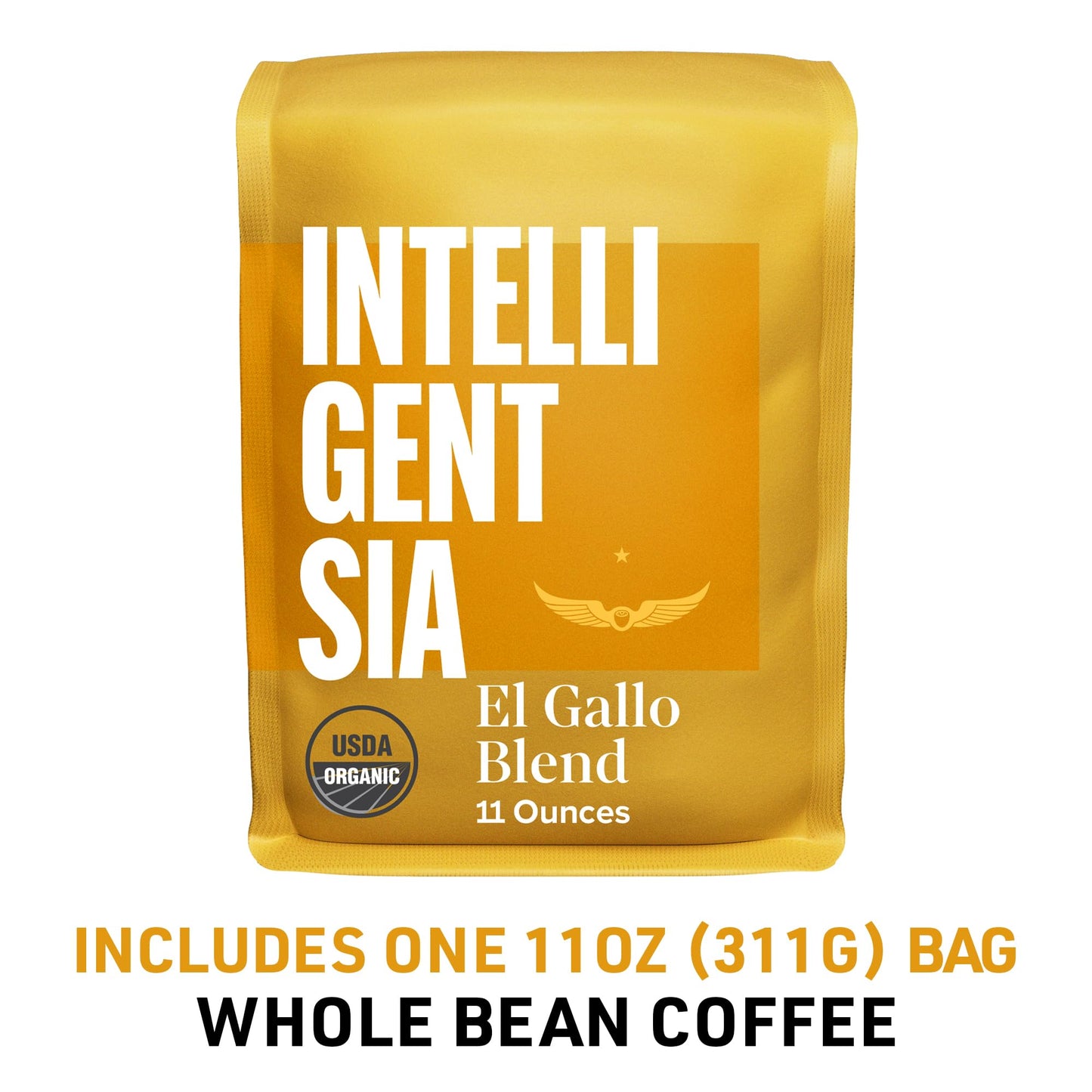 Intelligentsia Coffee, Light Roast Whole Bean Coffee - Organic El Gallo 11 Ounce Bag with Flavor Notes of Milk Chocolate, Honey