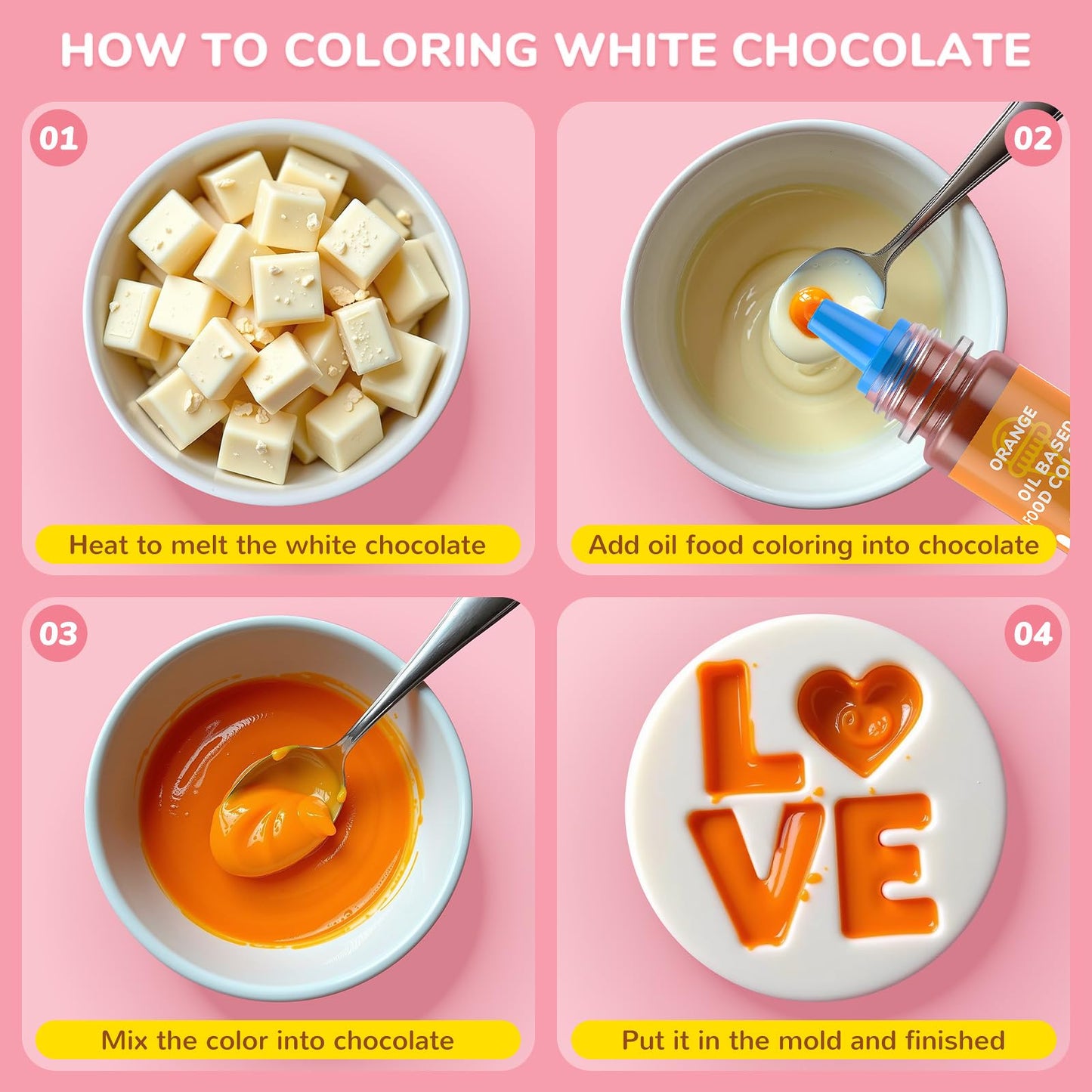 Oil-Based Food Coloring For Chocolate - 16 Colors Oils Dye Set Flavorless Edible Food Color Vibrant Neon Icing Colors For Candy