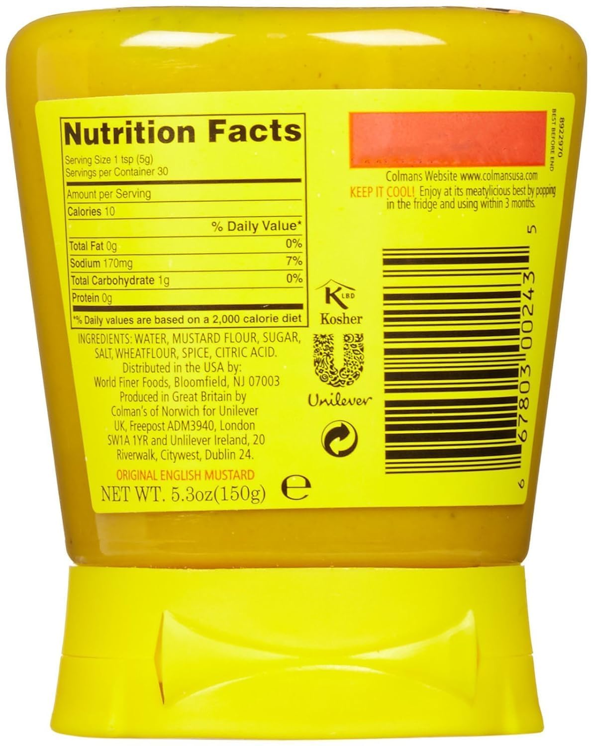 Colman Original English Mustard - Case Of 6 - 5.3 Oz.